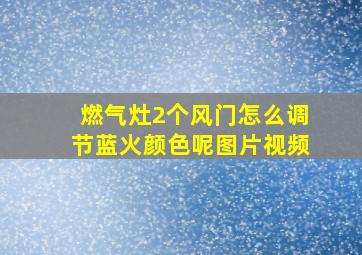 燃气灶2个风门怎么调节蓝火颜色呢图片视频