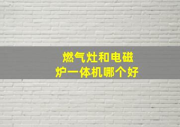 燃气灶和电磁炉一体机哪个好