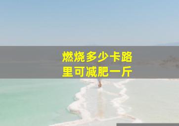 燃烧多少卡路里可减肥一斤