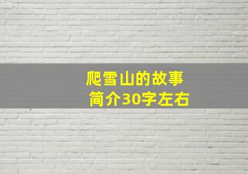 爬雪山的故事简介30字左右