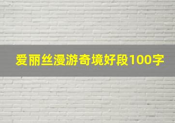 爱丽丝漫游奇境好段100字