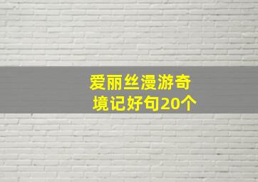 爱丽丝漫游奇境记好句20个