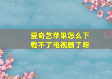 爱奇艺苹果怎么下载不了电视剧了呀