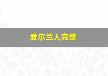 爱尔兰人完整