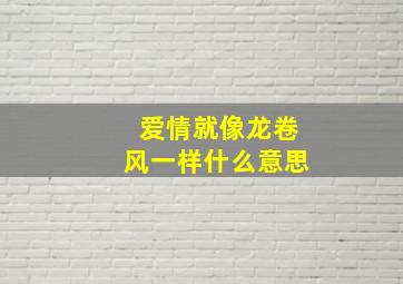 爱情就像龙卷风一样什么意思