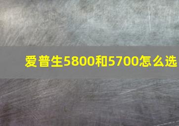 爱普生5800和5700怎么选