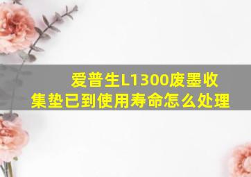 爱普生L1300废墨收集垫已到使用寿命怎么处理