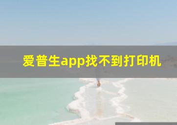 爱普生app找不到打印机