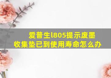 爱普生l805提示废墨收集垫已到使用寿命怎么办