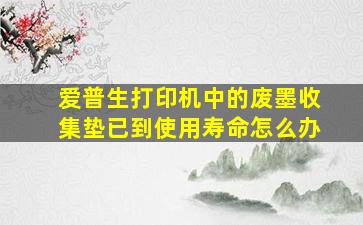 爱普生打印机中的废墨收集垫已到使用寿命怎么办