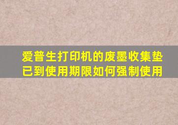 爱普生打印机的废墨收集垫已到使用期限如何强制使用