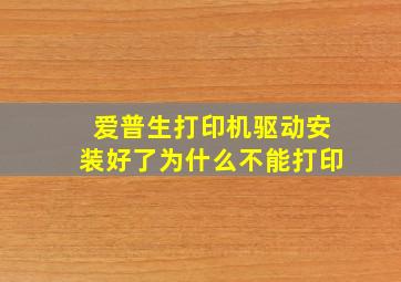 爱普生打印机驱动安装好了为什么不能打印