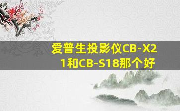 爱普生投影仪CB-X21和CB-S18那个好