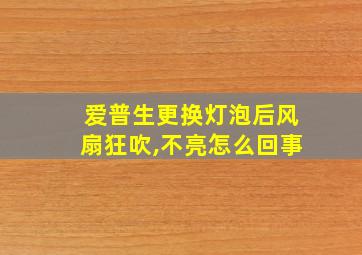 爱普生更换灯泡后风扇狂吹,不亮怎么回事