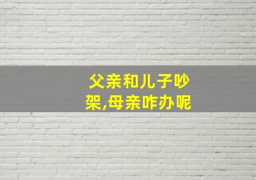 父亲和儿子吵架,母亲咋办呢