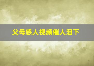 父母感人视频催人泪下