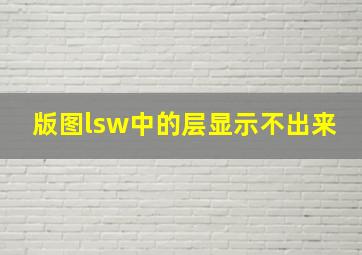 版图lsw中的层显示不出来