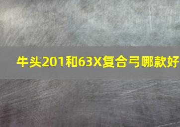 牛头201和63X复合弓哪款好