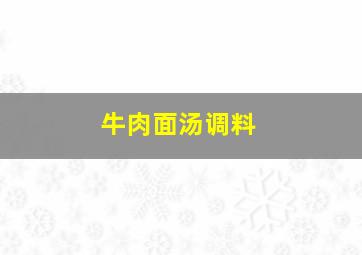 牛肉面汤调料