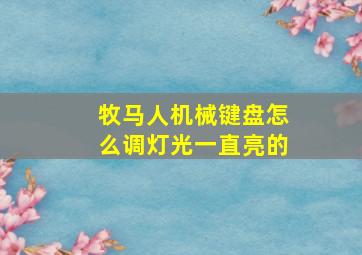 牧马人机械键盘怎么调灯光一直亮的