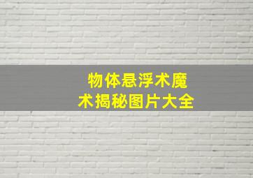 物体悬浮术魔术揭秘图片大全