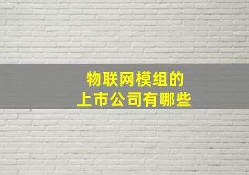 物联网模组的上市公司有哪些