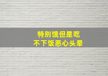 特别饿但是吃不下饭恶心头晕