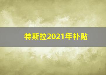 特斯拉2021年补贴