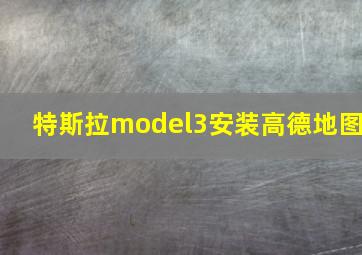 特斯拉model3安装高德地图