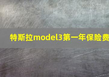 特斯拉model3第一年保险费