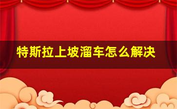 特斯拉上坡溜车怎么解决