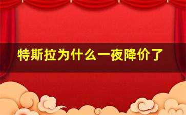 特斯拉为什么一夜降价了