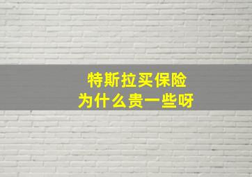 特斯拉买保险为什么贵一些呀