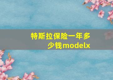 特斯拉保险一年多少钱modelx