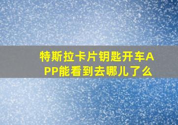 特斯拉卡片钥匙开车APP能看到去哪儿了么