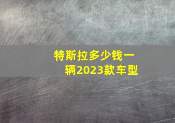 特斯拉多少钱一辆2023款车型