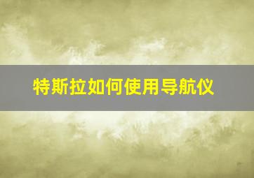 特斯拉如何使用导航仪