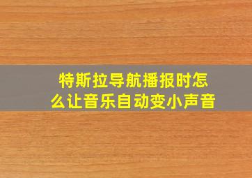 特斯拉导航播报时怎么让音乐自动变小声音