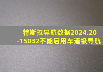 特斯拉导航数据2024.20-15032不能启用车道级导航