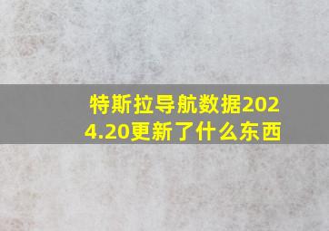 特斯拉导航数据2024.20更新了什么东西