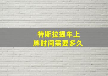 特斯拉提车上牌时间需要多久