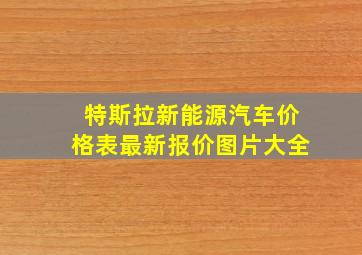 特斯拉新能源汽车价格表最新报价图片大全