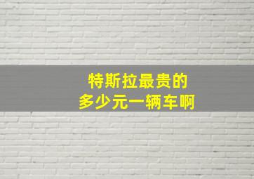 特斯拉最贵的多少元一辆车啊