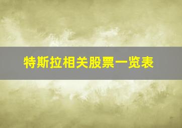 特斯拉相关股票一览表