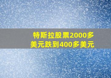 特斯拉股票2000多美元跌到400多美元