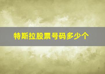 特斯拉股票号码多少个