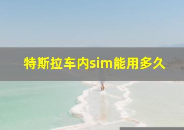 特斯拉车内sim能用多久