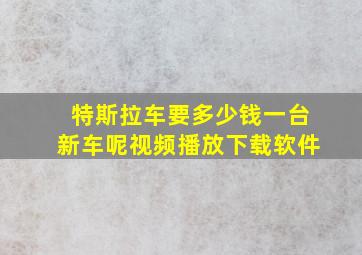 特斯拉车要多少钱一台新车呢视频播放下载软件