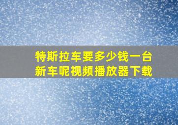 特斯拉车要多少钱一台新车呢视频播放器下载