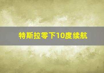 特斯拉零下10度续航